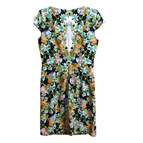 MAGLIA DRESS Women’s Size 8 Multi-Colored Pockets Sheath Floral Print Zip Back - Picture 6 of 8